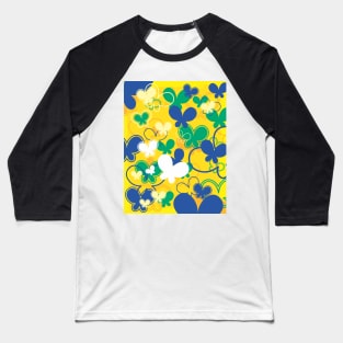 Abstract Butterfly Pattern Baseball T-Shirt